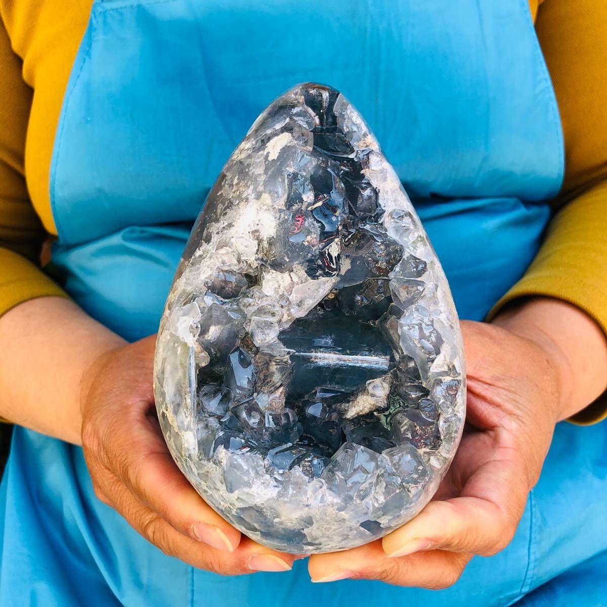 4.75 LB Large Natural Celestite Geode Crystal Cluster Healing Specimen 4484
