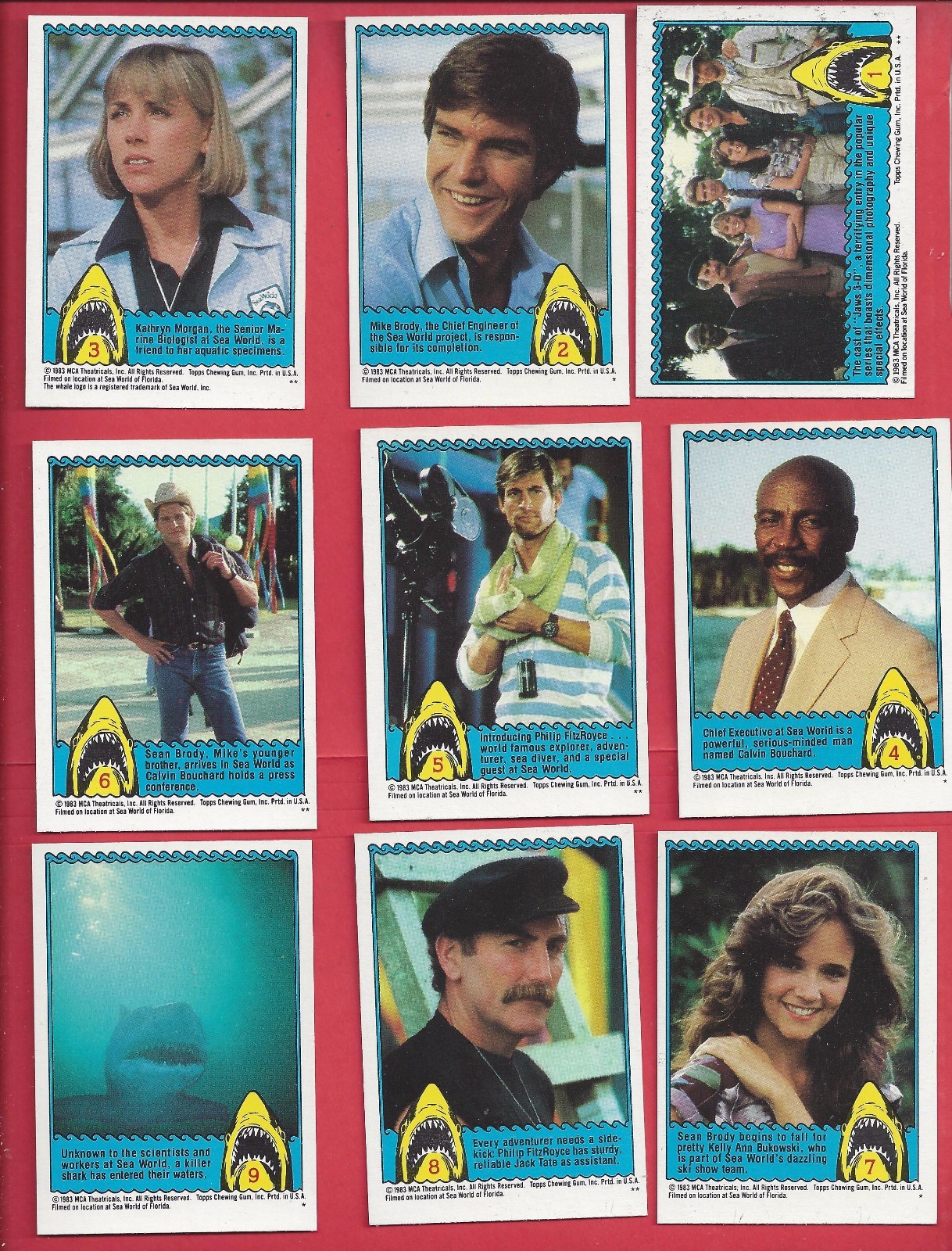 1983 Topps Jaws 3-D Complete set 1 to 44 nm to mint 