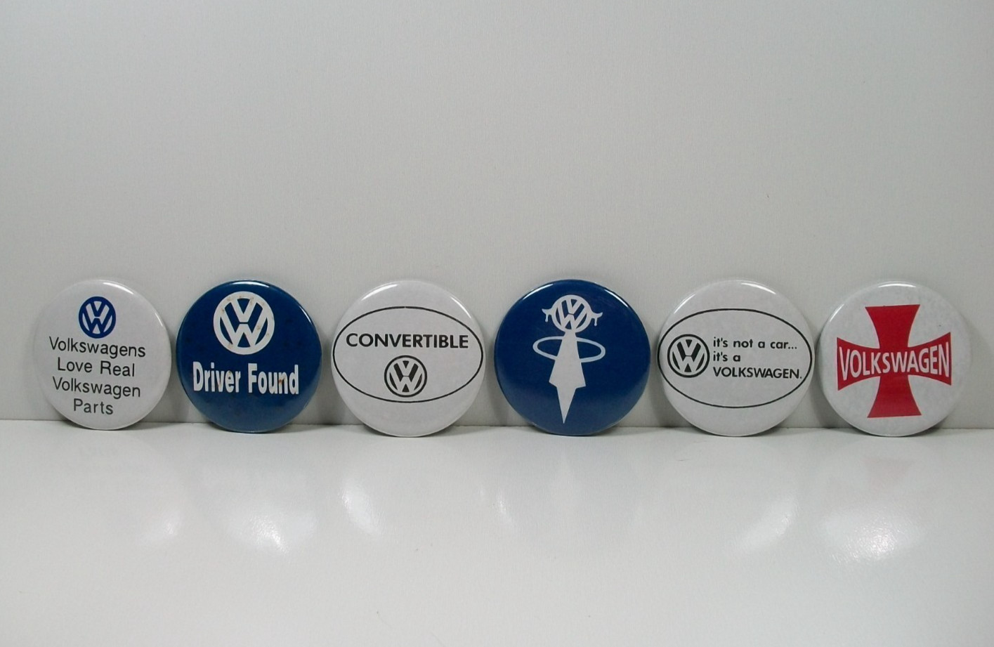 Lot of 6 Vintage Volkswagen VW Pinback Button - 2 1/4