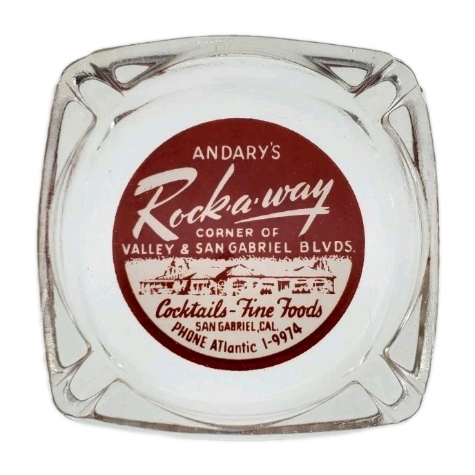 Vintage Ashtray / Andary\'s Rock-a-way Restaurant /  San Gabriel California