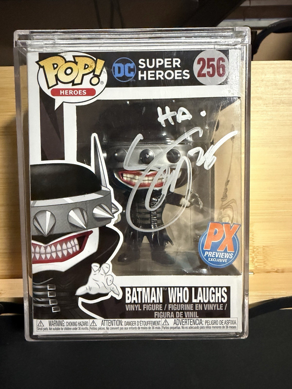 FUNKO THE BATMAN WHO LAUGHS 256 PX POP SIGNED W/ COA SCOTT SNYDER & GREG CAPULLO