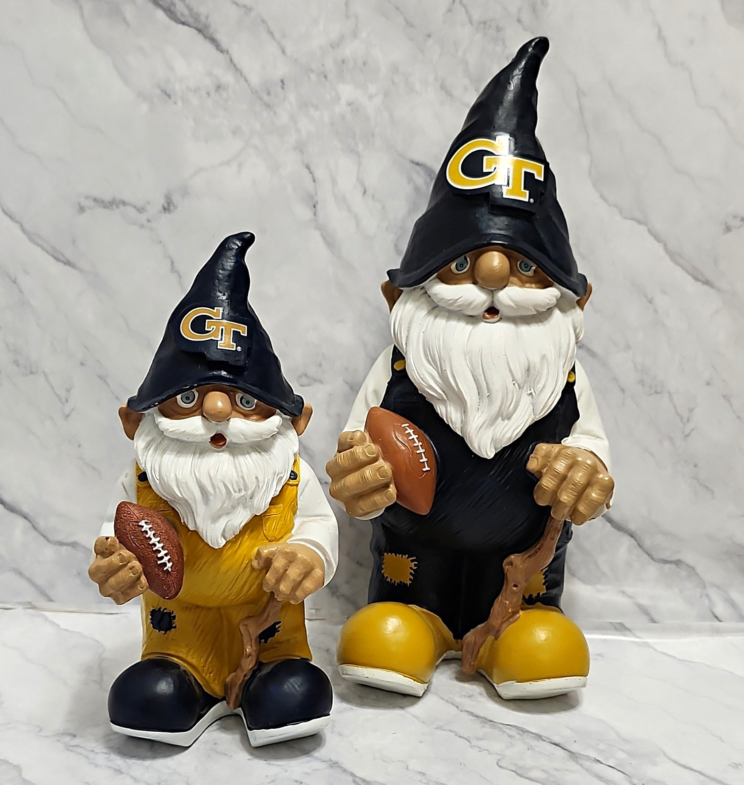 Forever Collectibles Georgia Tech GT Football Garden Gnome Figurines Set of 2 
