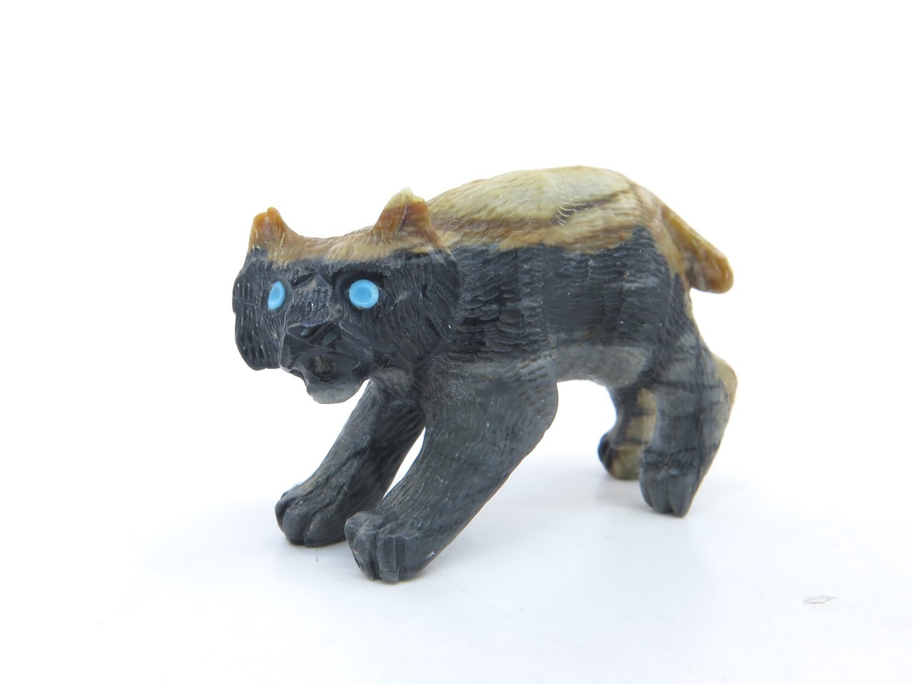 Picasso Marble Zuni Fetish Bobcat - Dan Quam Carved without Signature 1.5