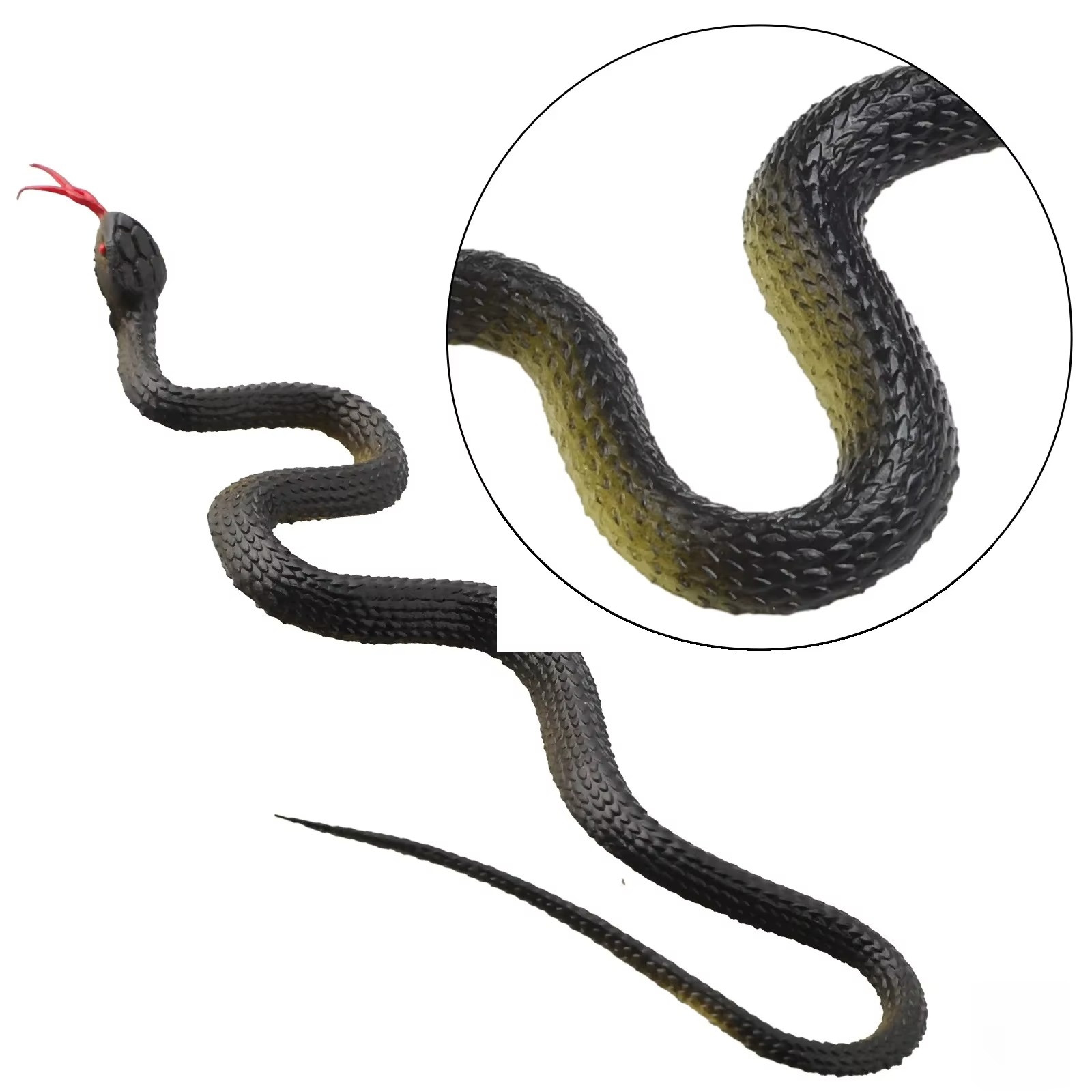 45CM Realistic Rubber Toy Snake Anaconda Prank Halloween Prop