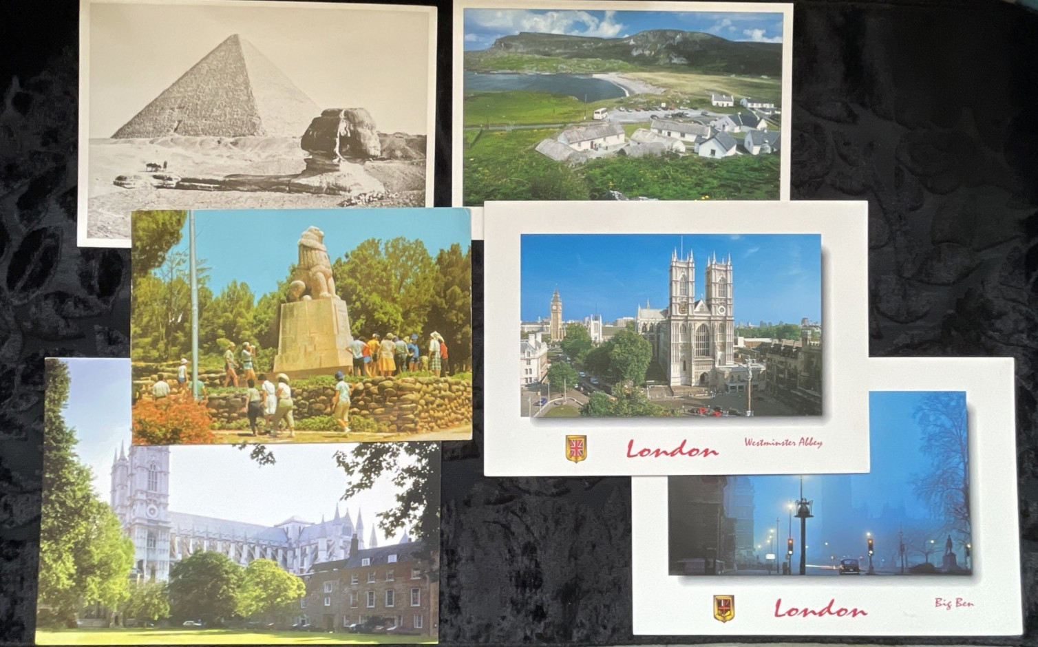 VTG Up London England, Giza Egypt, Donegal Ireland, Tel Aviv Israel Postcard Lot