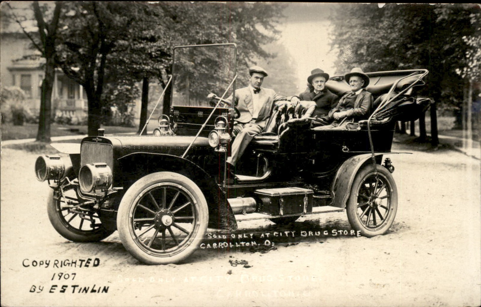 Carrollton OH Car Oldest Citizens Civil War General E.R. Eckley c1910 RPPC bhn