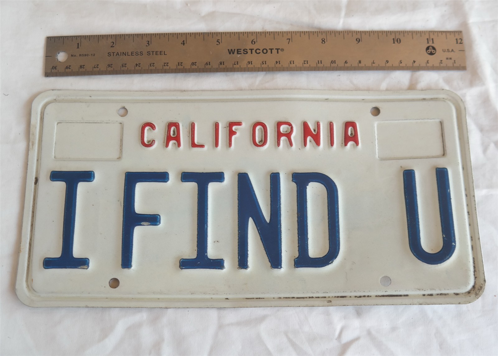 Vtg Vanity California License plate I Find U 