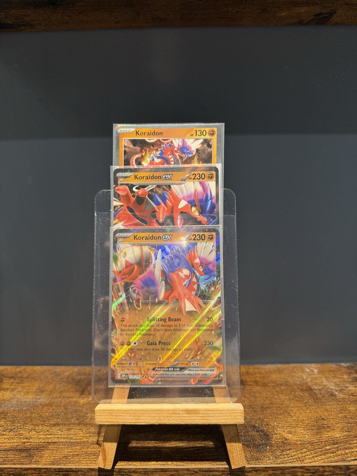 Pokémon TCG Koraidon SET EX, 2 EX’s and 1 HOLO : Obsidian Flames (3pcs) 