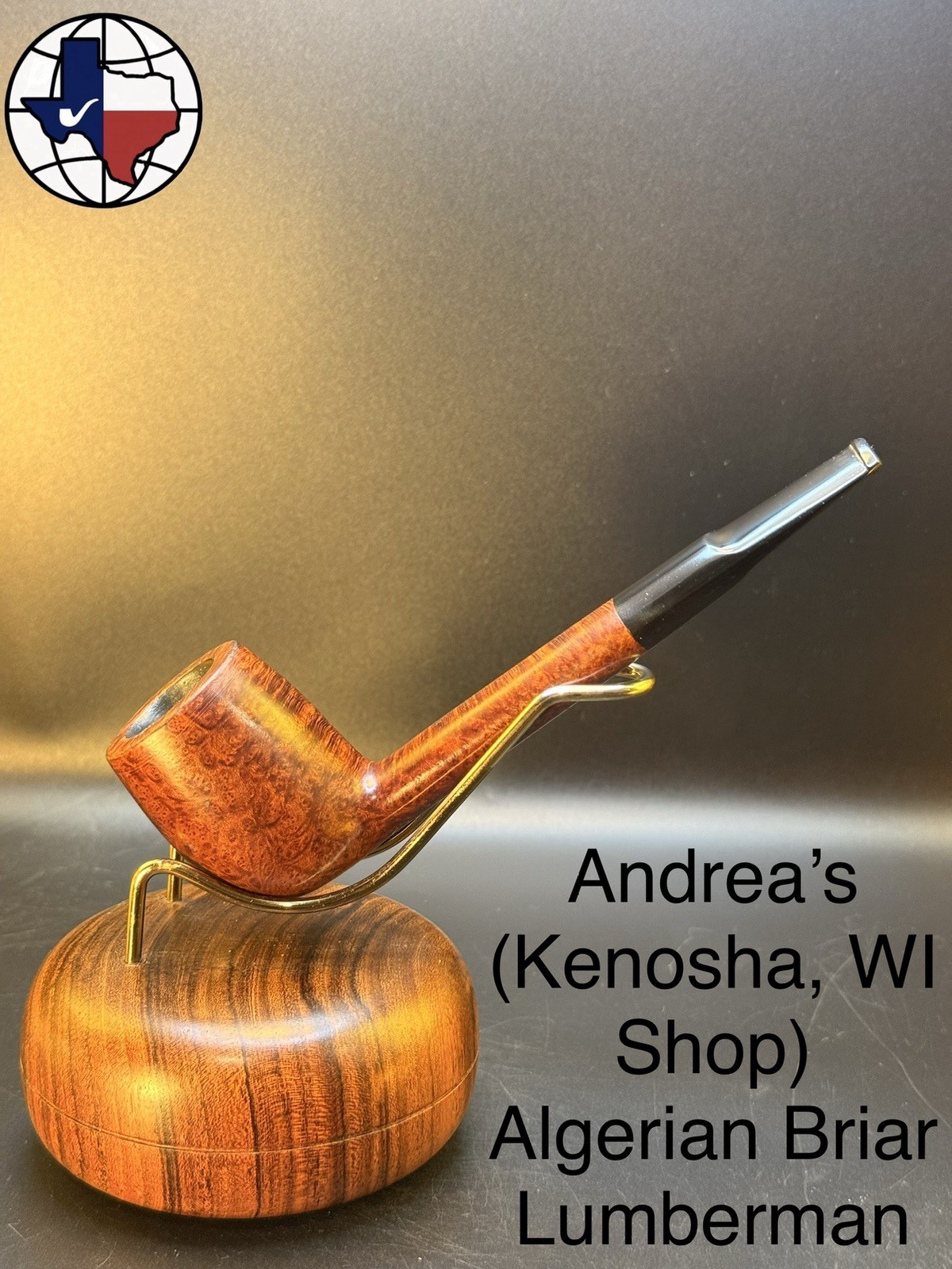 Vintage Andrea’s (Kenosha, WI Shop) Algerian Briar Lumberman Tobacco Pipe