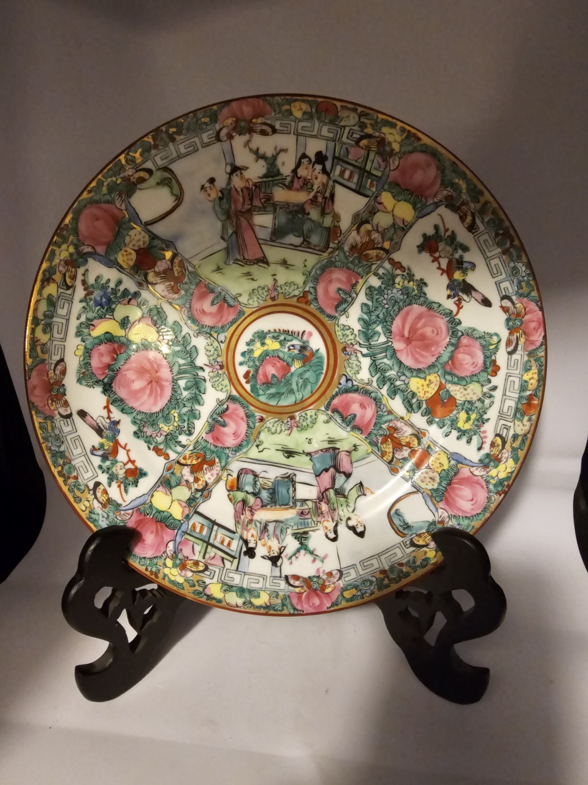  Antique 19th century Japanese/Chinese Rose Medallion Plate, Floral Design 10\