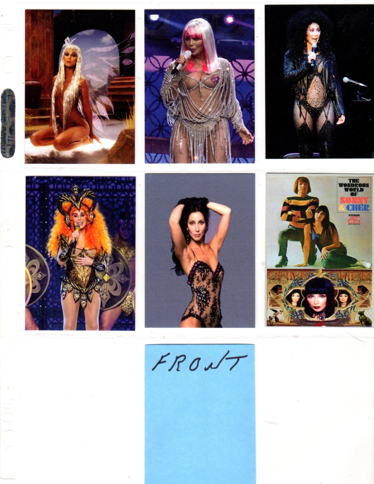 CHER     CUSTOM   NOVELTY TRADING CARD 6 CARDS   SET