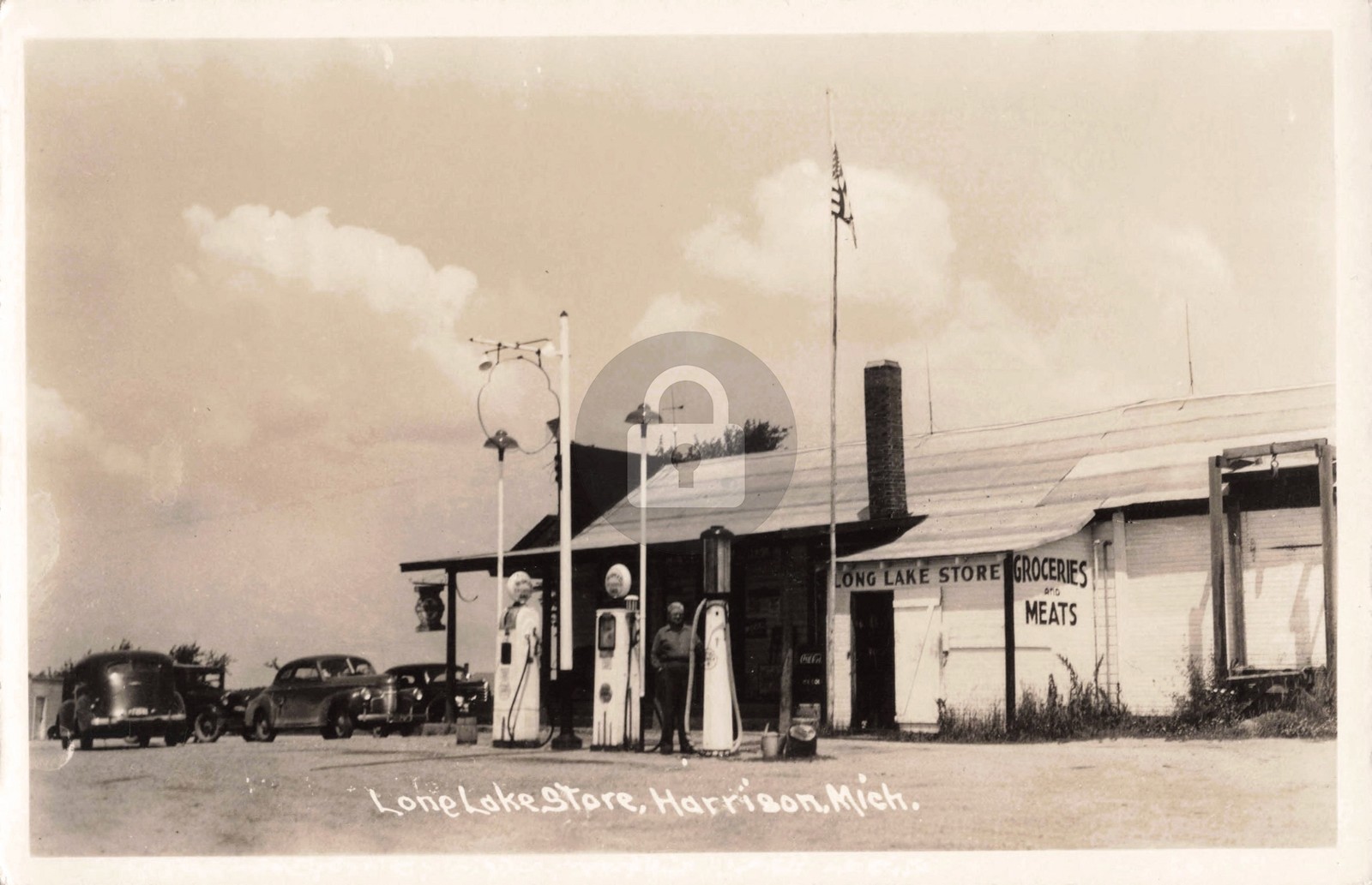 Lone Lake Store, Harrison MI Michigan RPPC Photo Postcard COPY