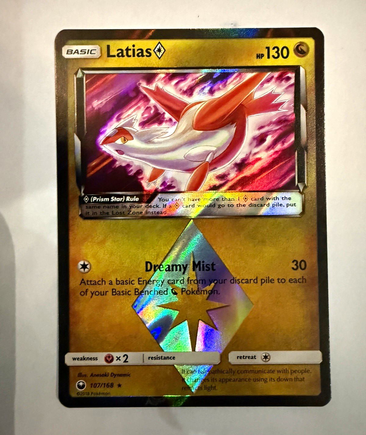 Latias Prism Star 107/168 Celestial Storm Holo Rare Pokemon TCG
