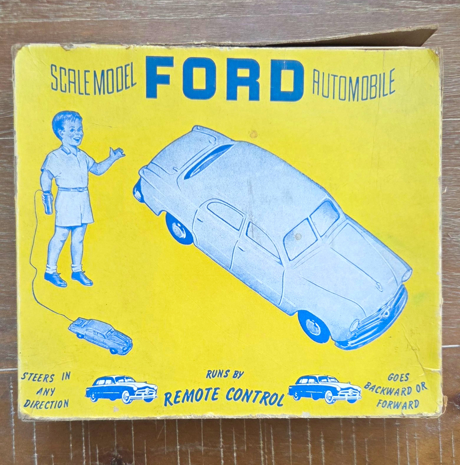 Vintage AMT 1950 Ford Remote Control Car Metallic Blue Original Box 