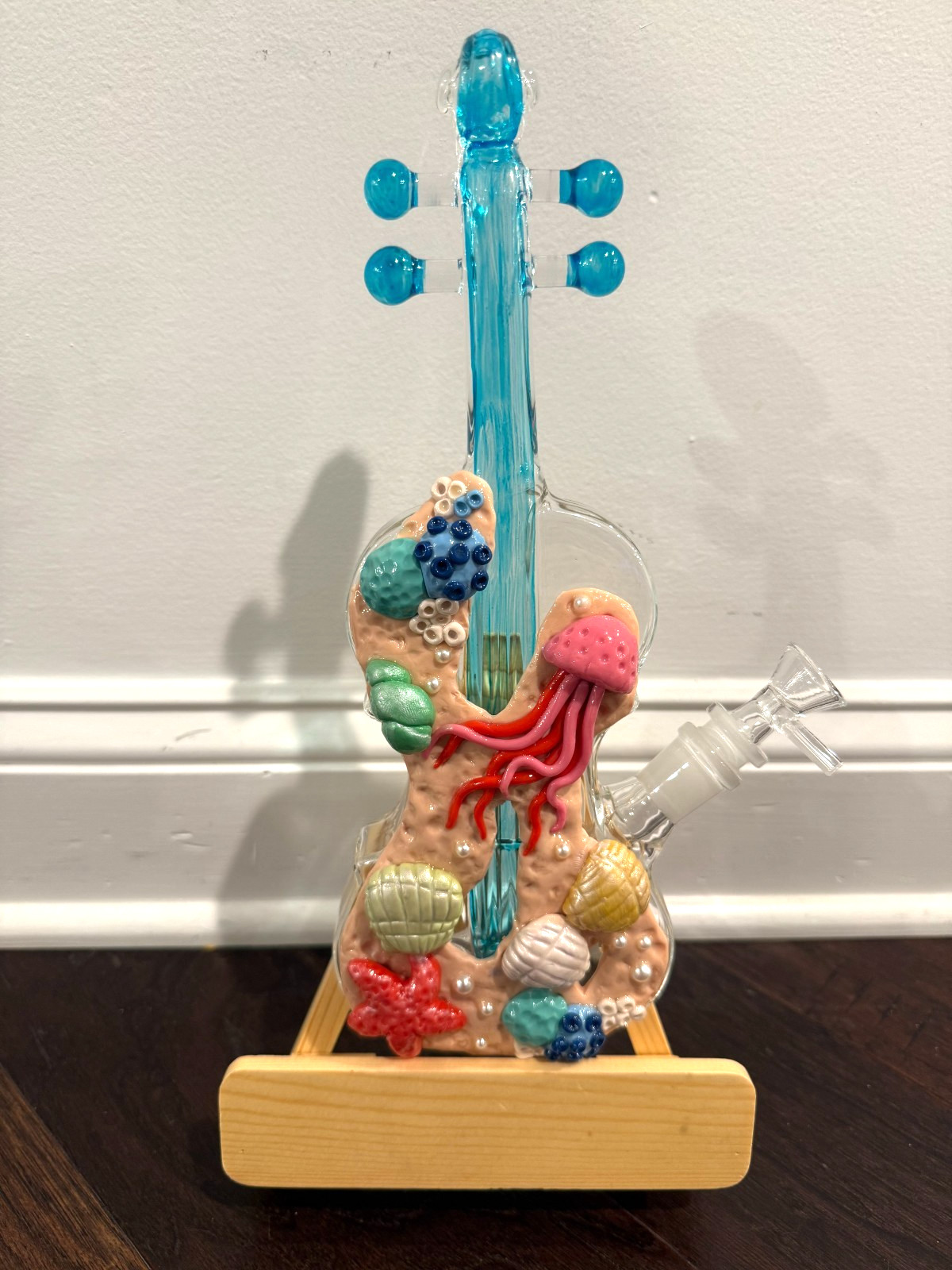 11.5” Premium Glass Water Hookah Art Ocean Shells Octopus Violin Guitar 14mm