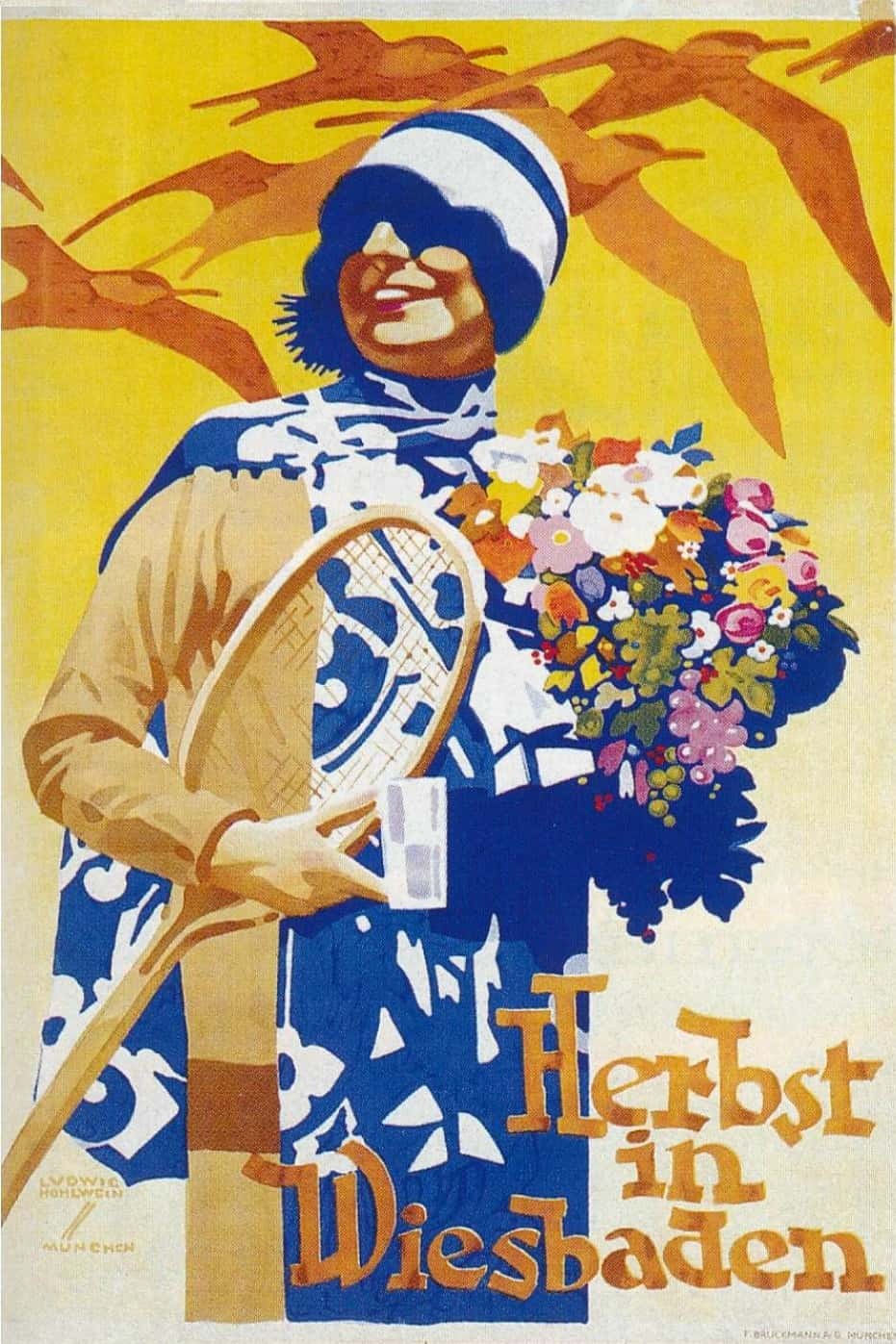 🌸 Herbst in Wiesbaden - Retro Vintage Ad Poster 24x36” | Hi-Res💎 Print - 200