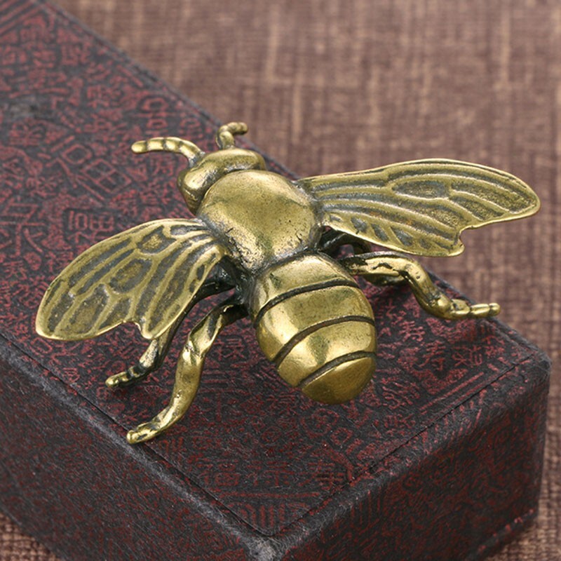 1Pc Brass Bee Statue Animal Statue Toys Home Office Table Decoration Ornament\'