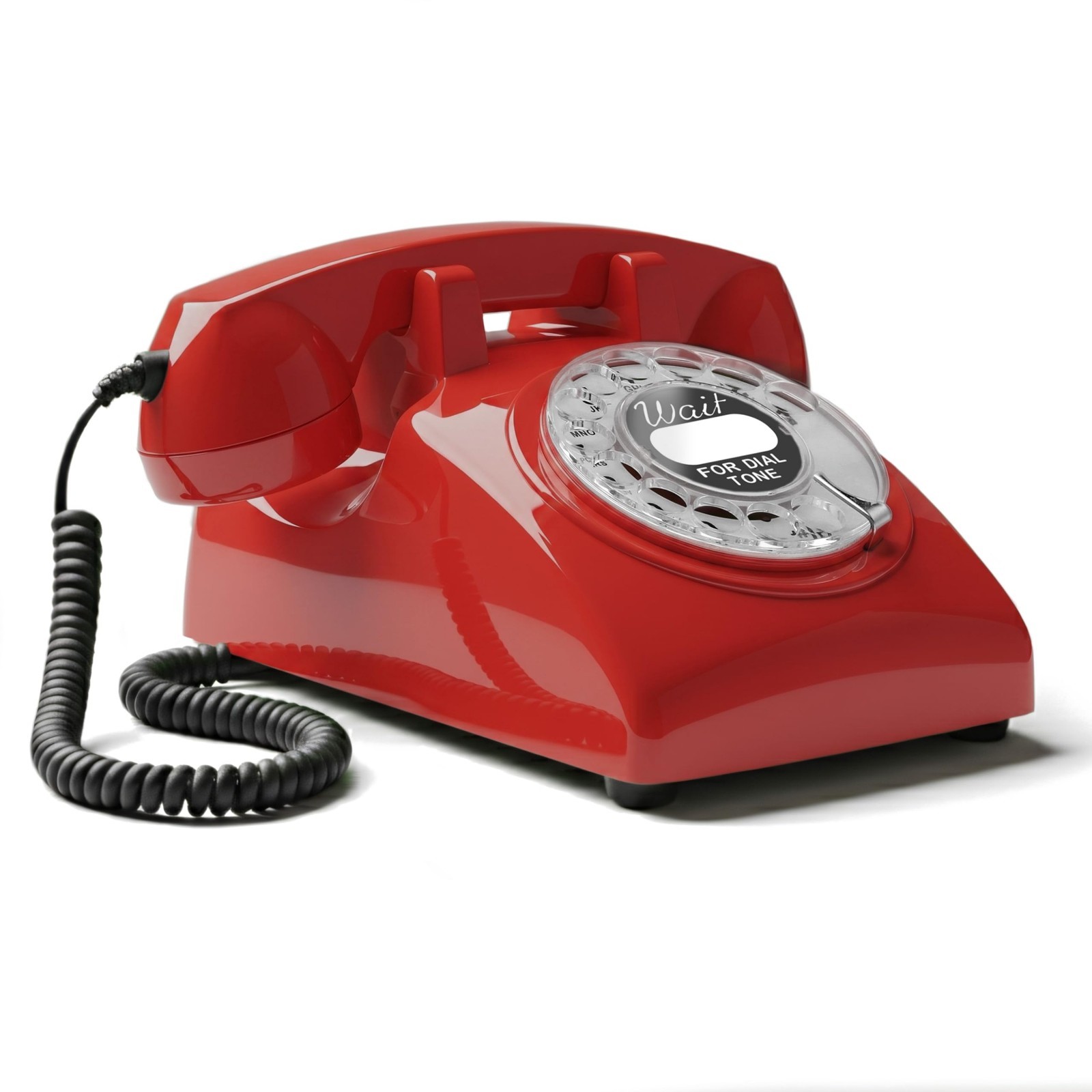 Vintage 60s Retro Rotary Landline Desk Phone - Classic Red Home Decor