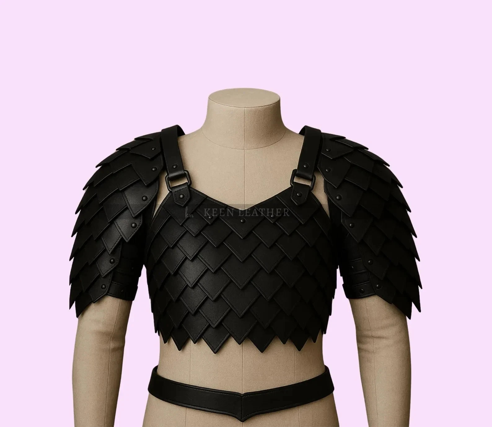 Genuine Leather Dragon Scale Armor, Gothic Warrior Chest Piece