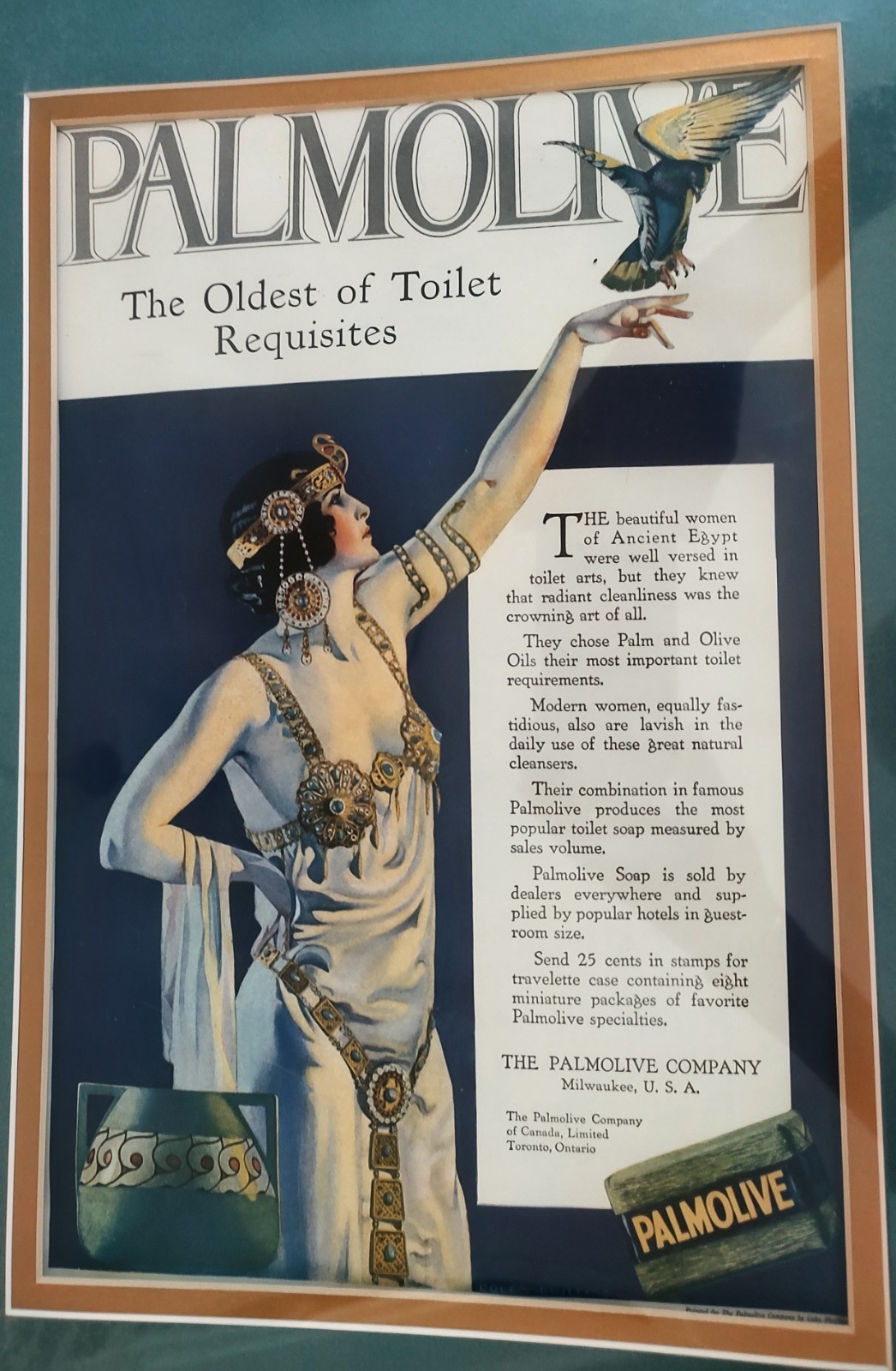 Palmolive 1919 Original Multicolor Print Ad 