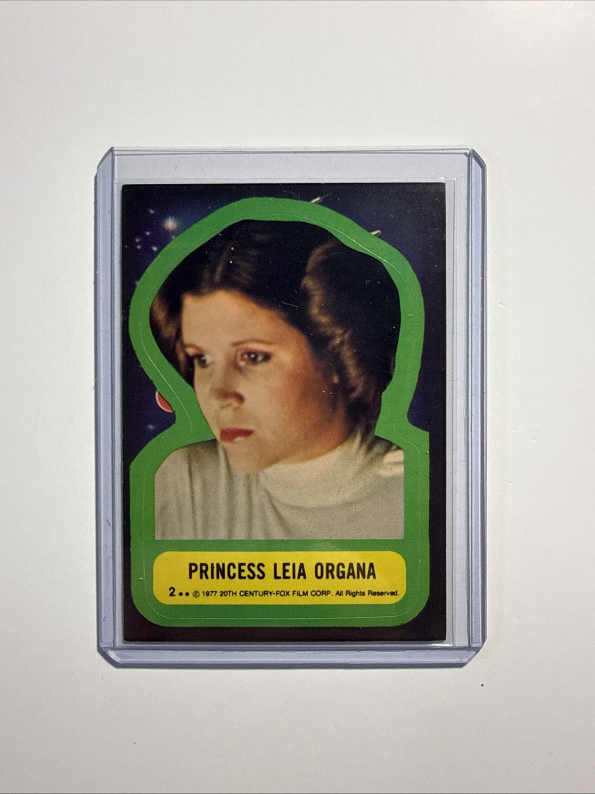 1977 TOPPS STAR WARS PRINCESS LEIA ORGANA TRADING CARD STICKER #2 NRMT/MINT 
