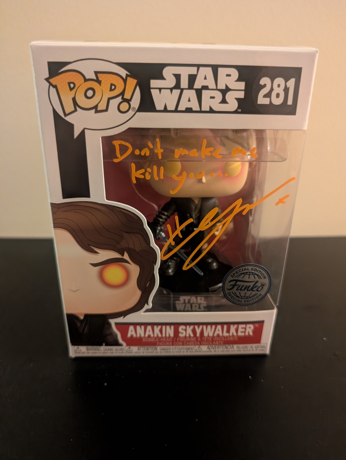 Funko Pop Star Wars Anakin Skywalker 281 Autographed Hayden Christensen