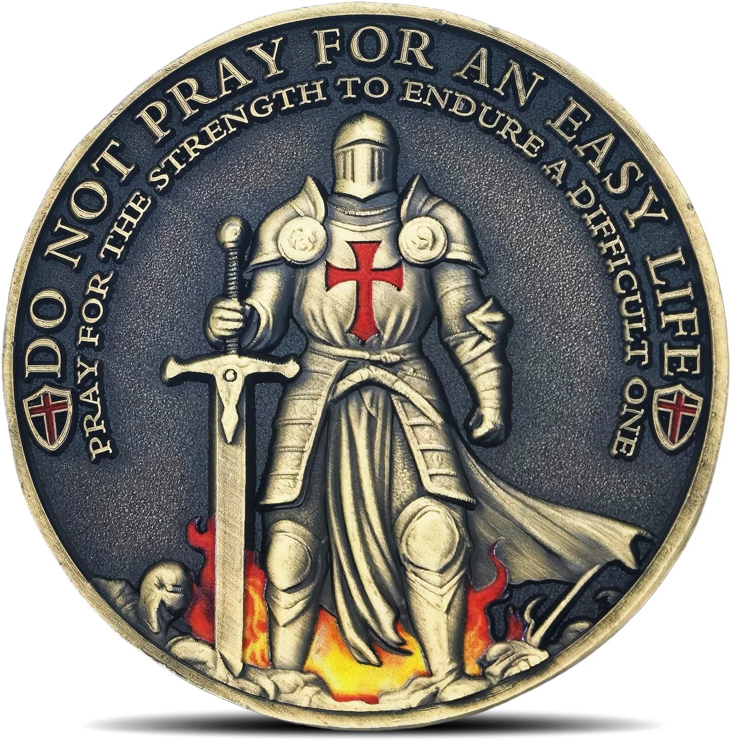Knights Templar Christian Warrior Challenge Coin Pray For Strength To Endure Knights Templar Christian Warrior Challenge Coin Pray For Strength To Endure
