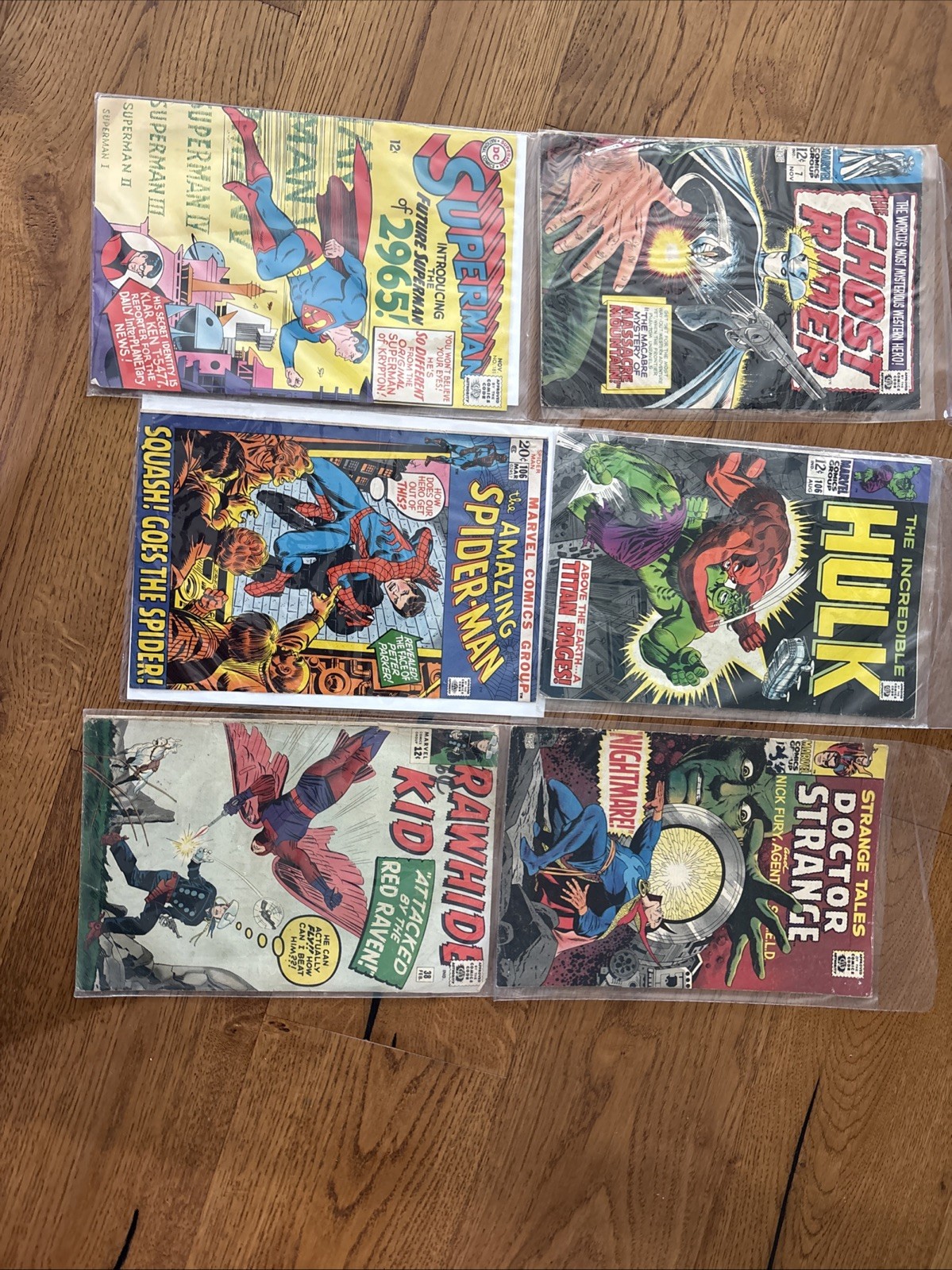 Set of 6  Vintage Comic super heroes  Covers only Not whole stories Book.