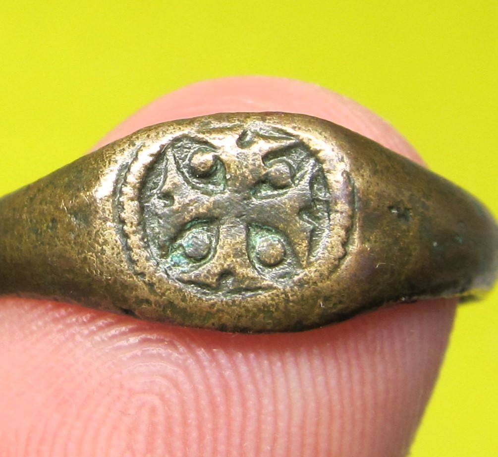 AMAZING UNIQUE SPANISH MEDIEVAL KNIGHTS CRUSADERS  TEMPLAR CROSS RING 11-12th. C