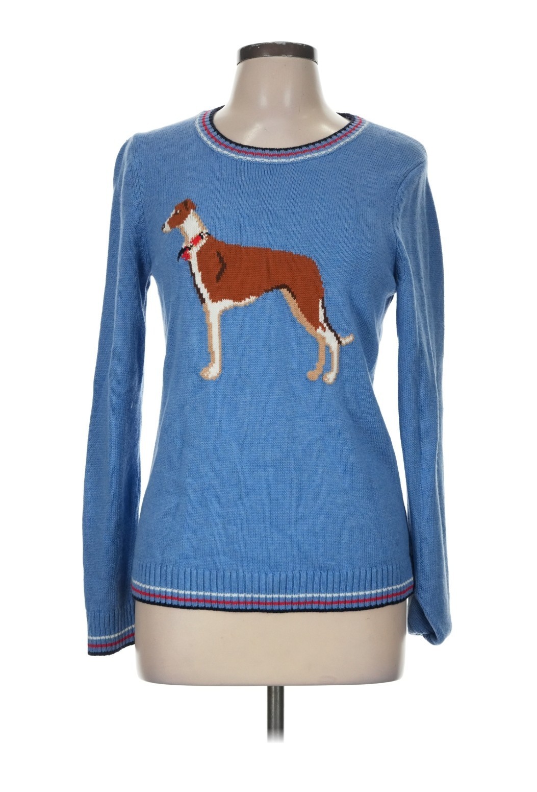 Talbots Greyhound Whippet Puppy Dog Sweater Blouse  Medium 