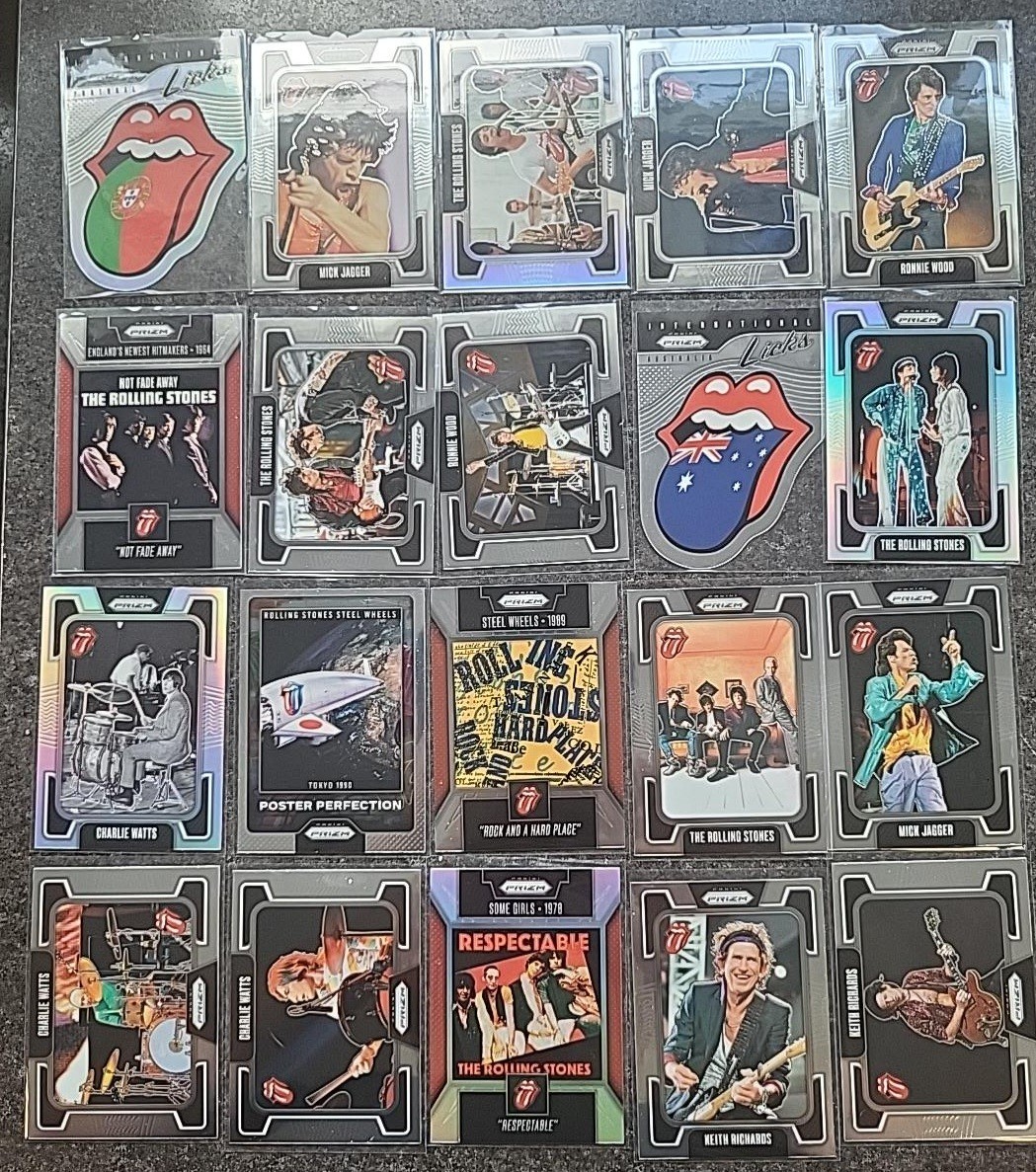 2025 Panini Prizm Rolling Stones 20 Card Lot Jagger Richards Watts Inserts...