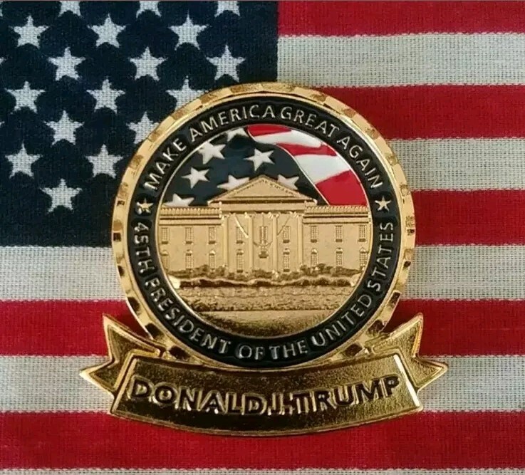 Actual President Donald J Trump #45 Make America Great Again MAGA Challenge Coin