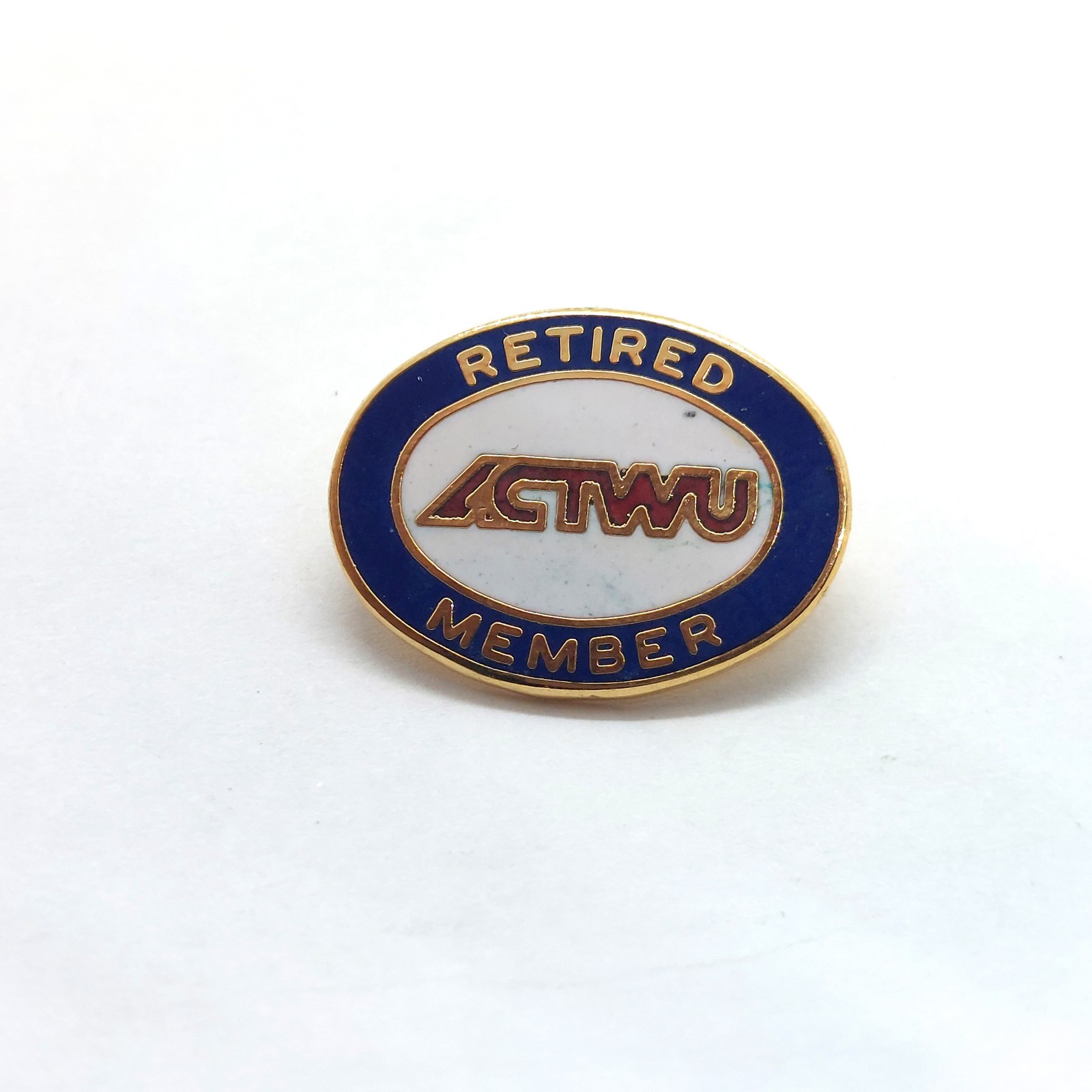 Vintage ACTWU Retired Member Textile Workers Union Enamel Lapel Pin
