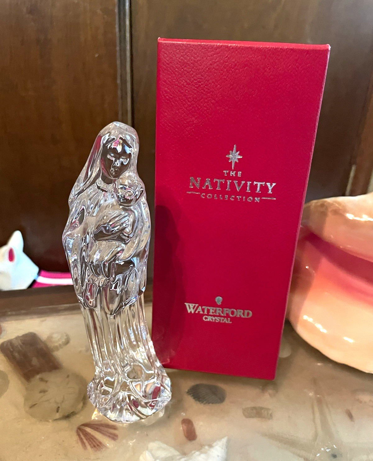 Waterford Crystal Nativity Collection Mother & Child Crystal Figurine