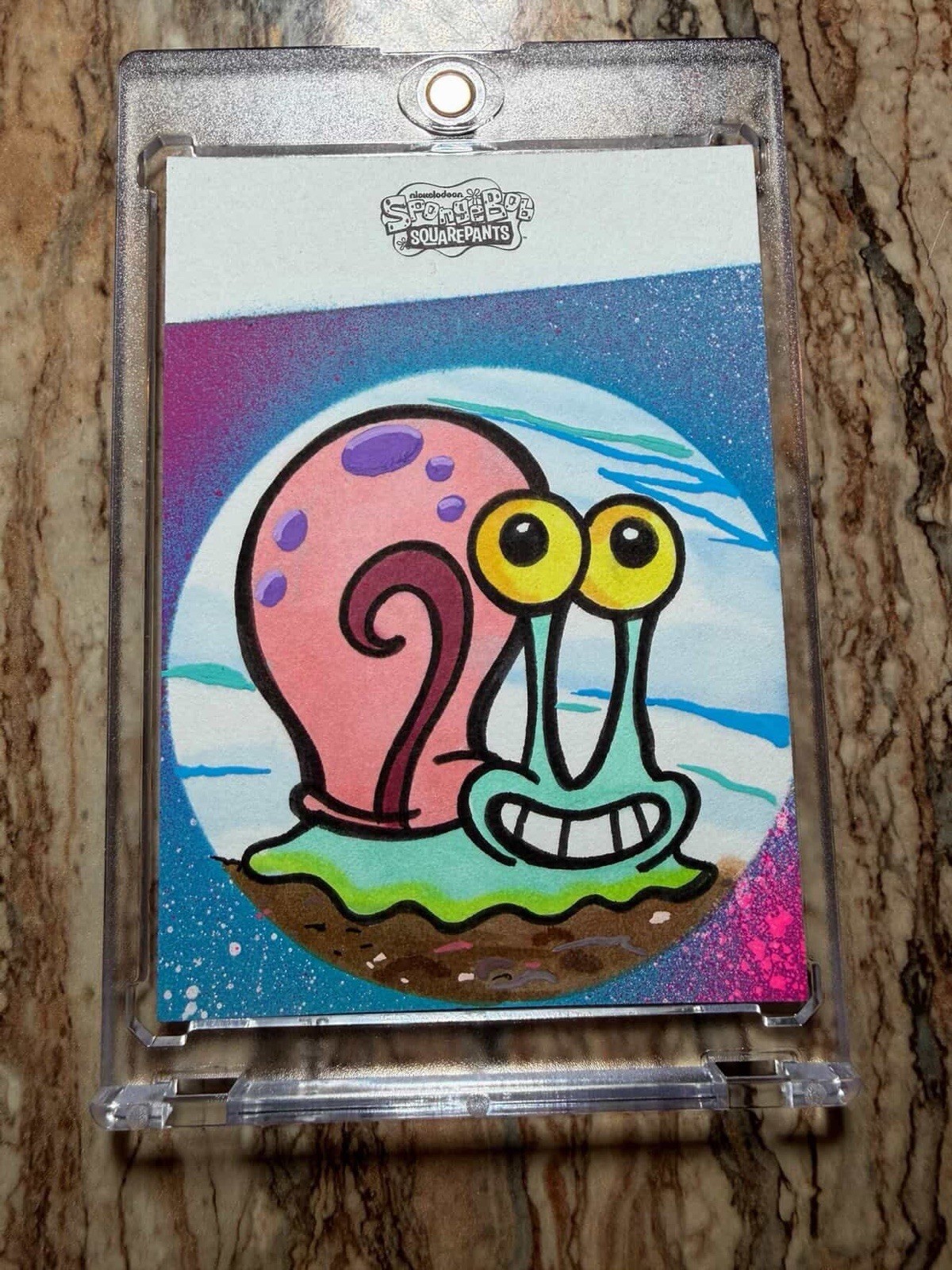 2025 Topps Chrome SpongeBob SquarePants Gary Sketch Card 1/1 Eric Medina Auto