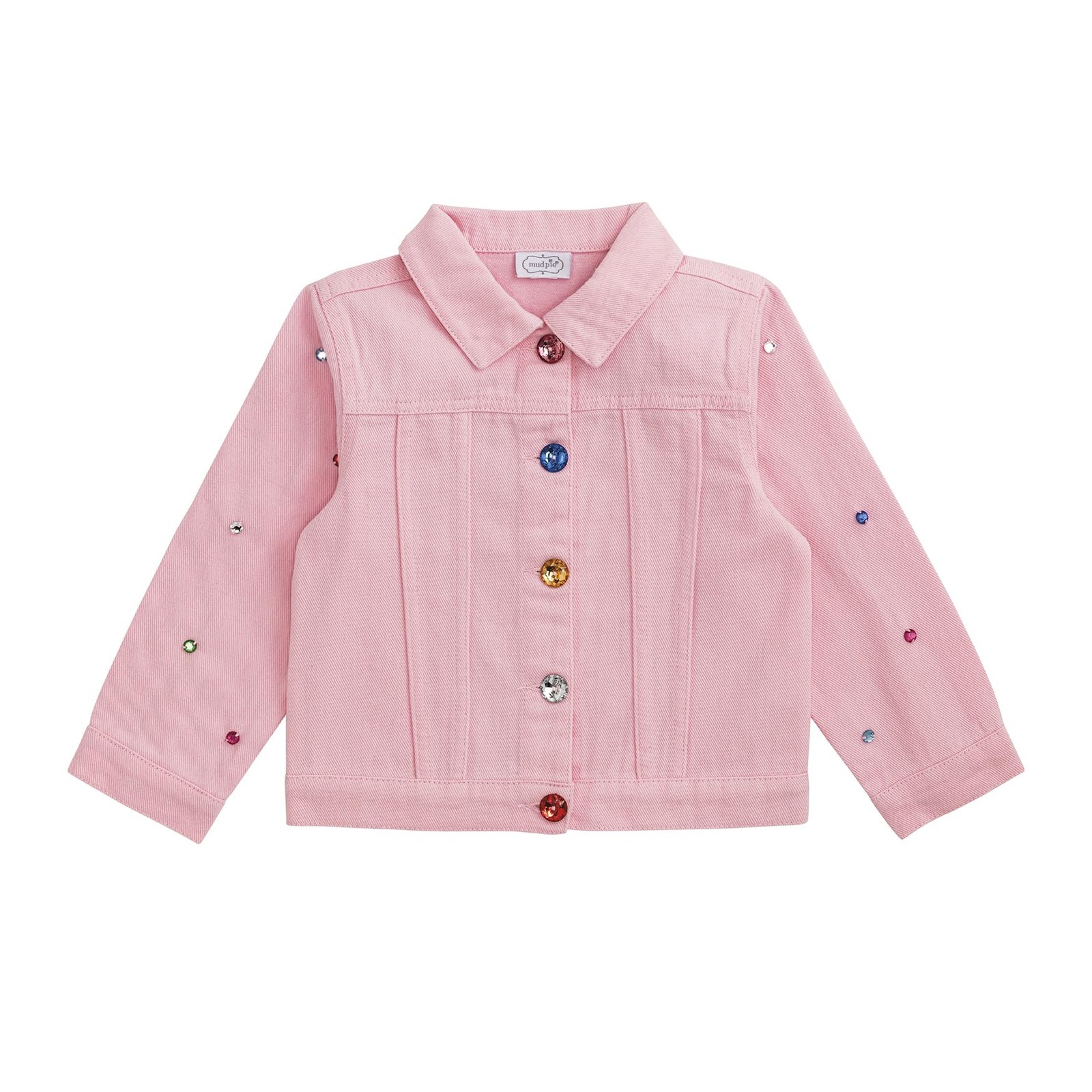 Mud Pie Baby Girl's Kids Pink Jewel Denim Jacket