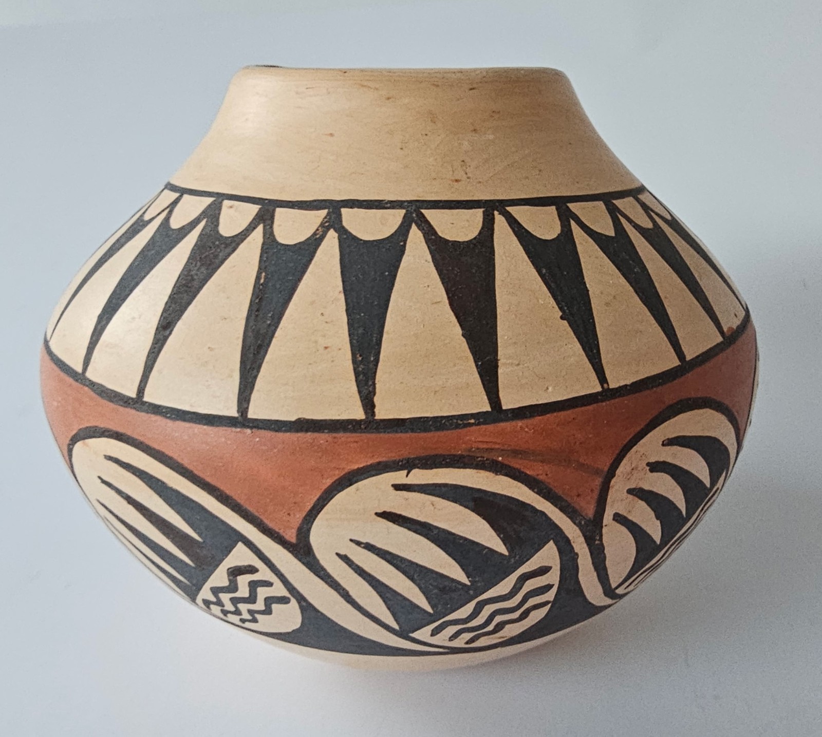 Vintage Hopi  Pottery- Polychrome w/Bear Paw Design (Verla Dewakuku) - c.1993