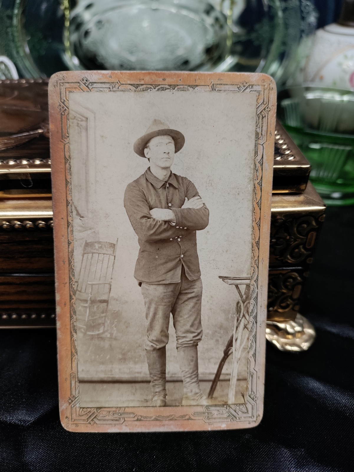 Antique Cabinet Photo Military D.Wilsen Lloyd 4th NJ Volunteer Infantry Regiment