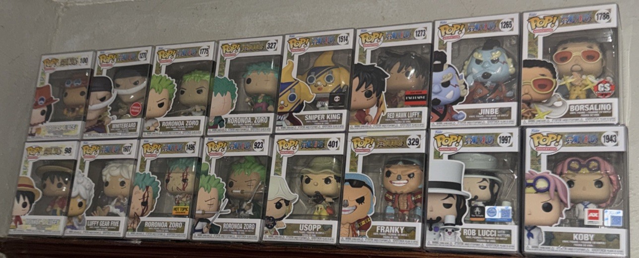 Rare One Piece Funko Pop Lot+Protrctors(18 Pops)
