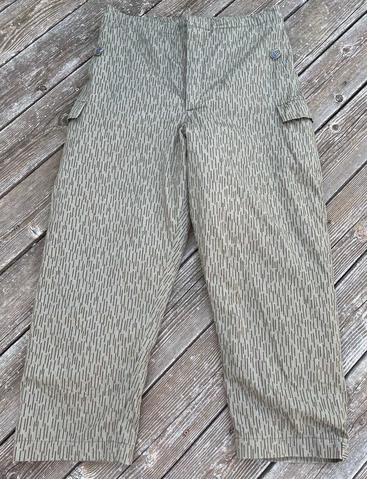 East German Strichtarn Winter Pants Large Original Vintage Very Good Rain Camo