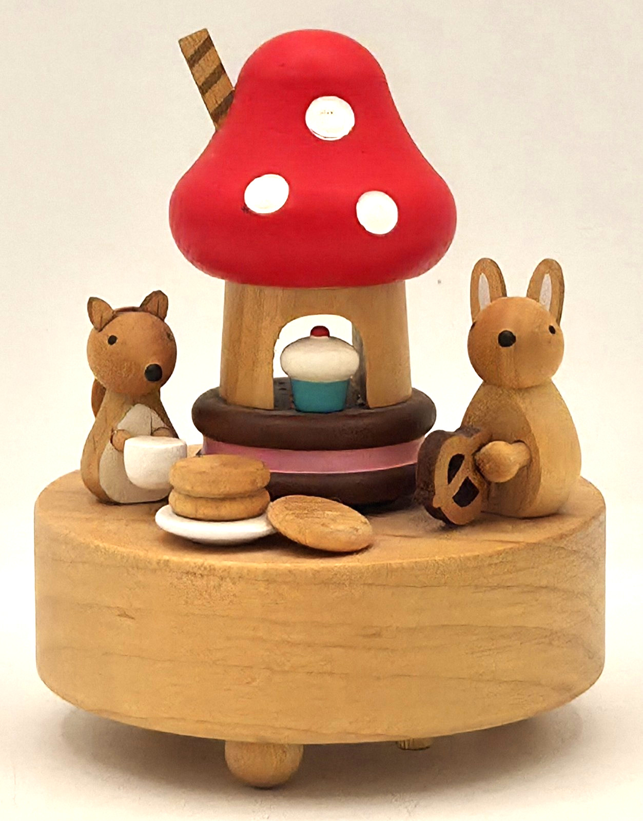 Wooderful Life Wooden Mushroom & Forest Animals Music Box Jean Cultural SEE VID