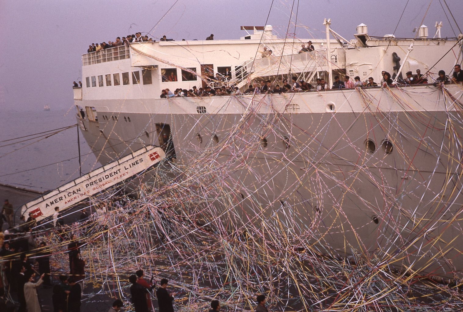 sl46 Slide 1960's  American President Lines Ocean Liner Ship 975a