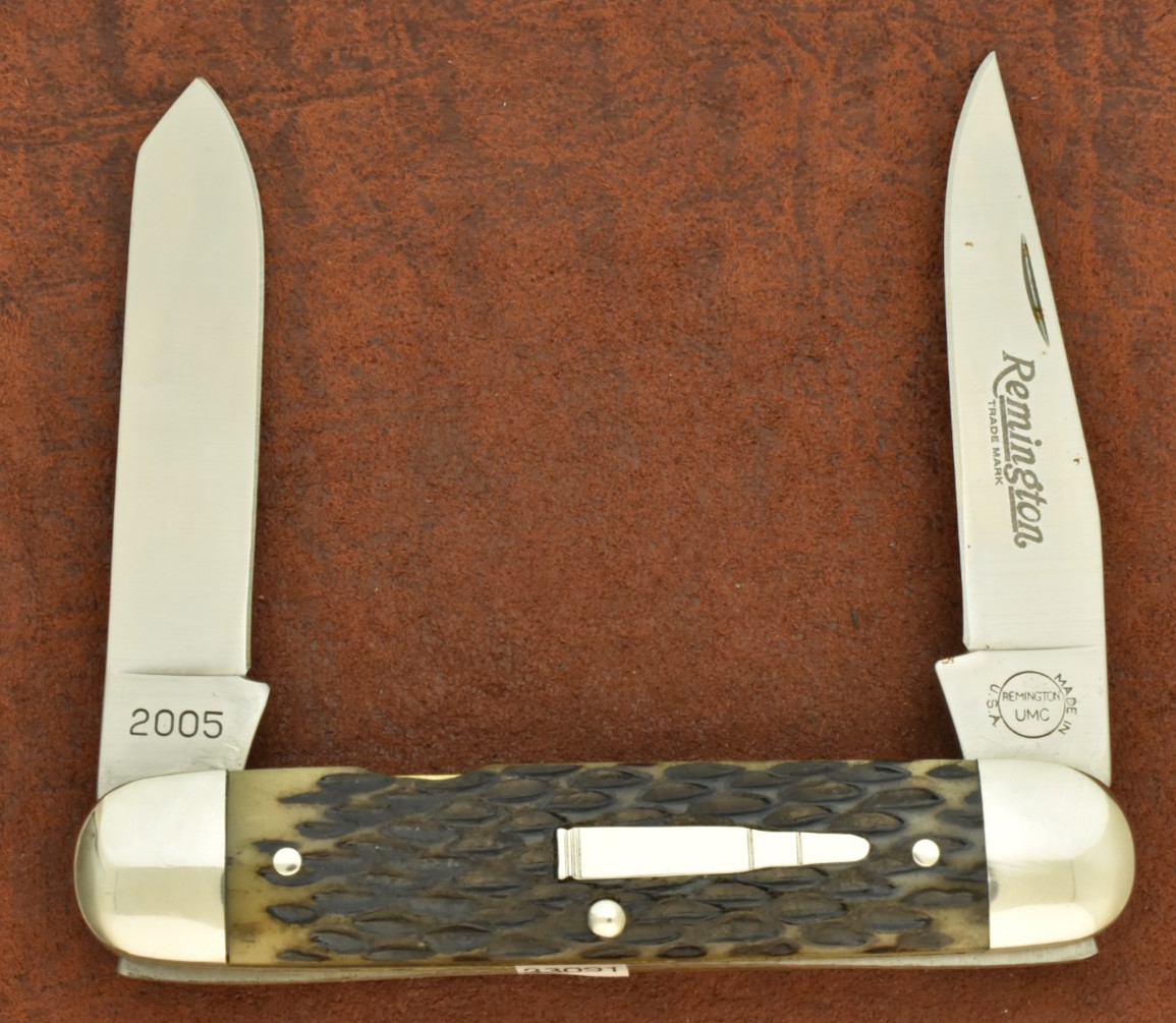 REMINGTON UMC USA BULLET KNIFE GREEN BONE JUMBO CIGAR MUSKRAT 2005 NICE (33091)
