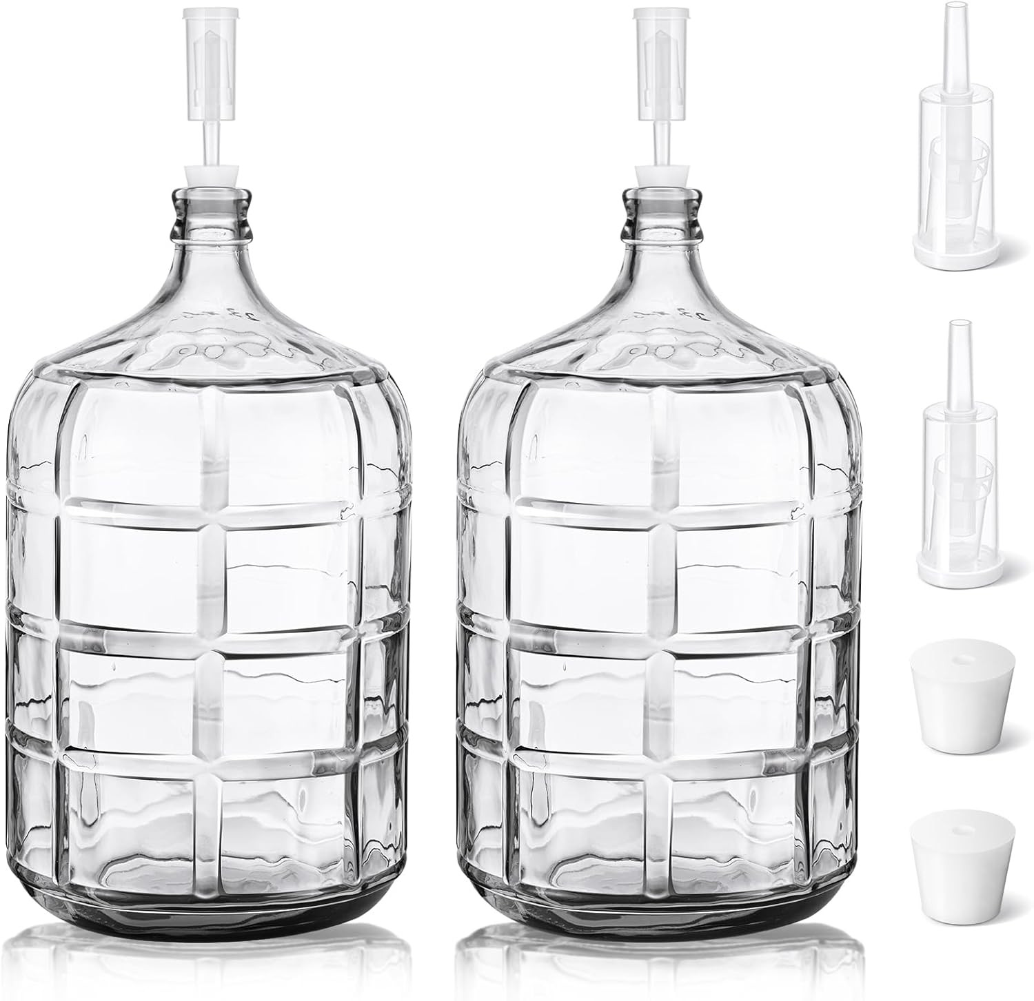 Suzile 2 Pieces 5 Gallon Glass Carboy 5 Gallon Glass Water Jug with Drilled Sili Suzile 2 Pieces 5 Gallon Glass Carboy 5 Gallon Glass Water Jug with Drilled Sili