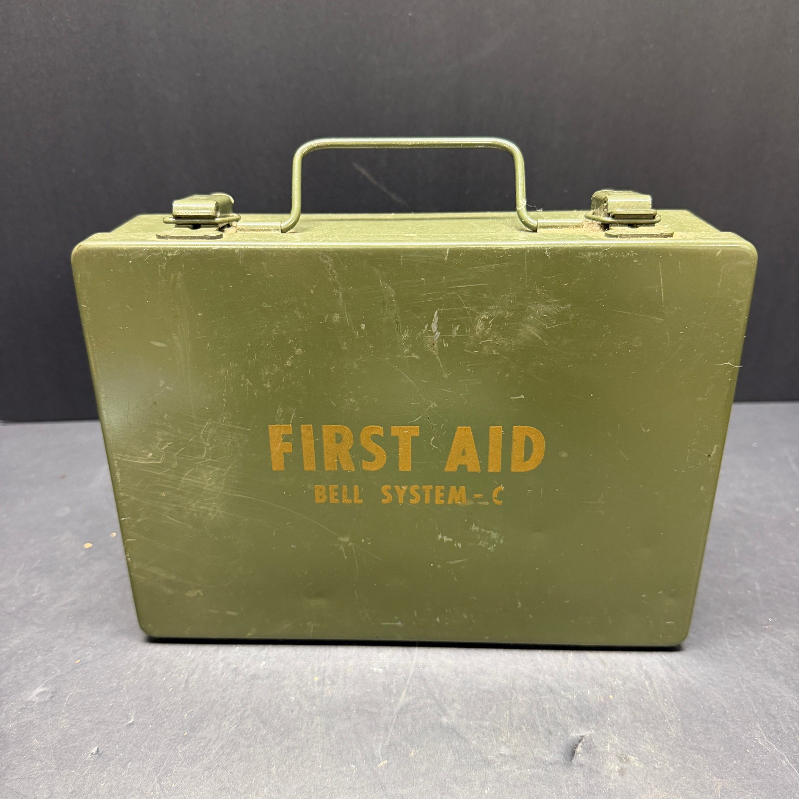 Vintage Bell System-C First Aid Kit Metal Box Original Contents Telephone Co