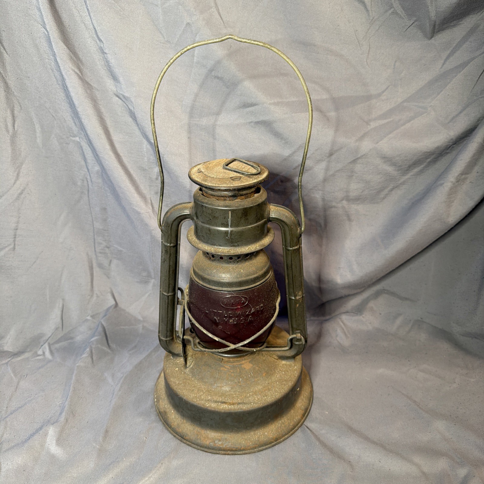 Vintage Dietz Little Supreme Lantern Red Glass