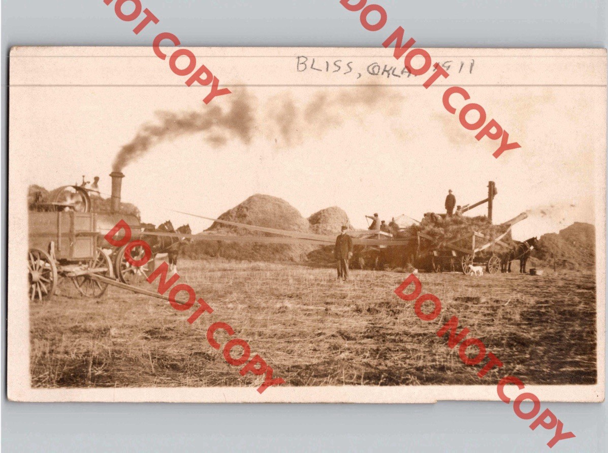 WOW c1911 101 RANCH? Farming Agriculture Scene BLISS Oklahoma OK RPPC Real Photo