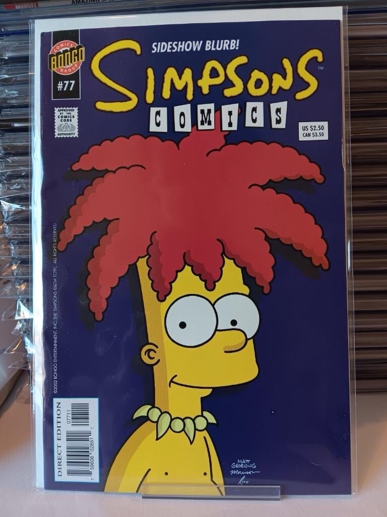 Simpsons Comics #77 2002 Sideshow Bob Bart Direct Bongo Groening Chuck Dixon