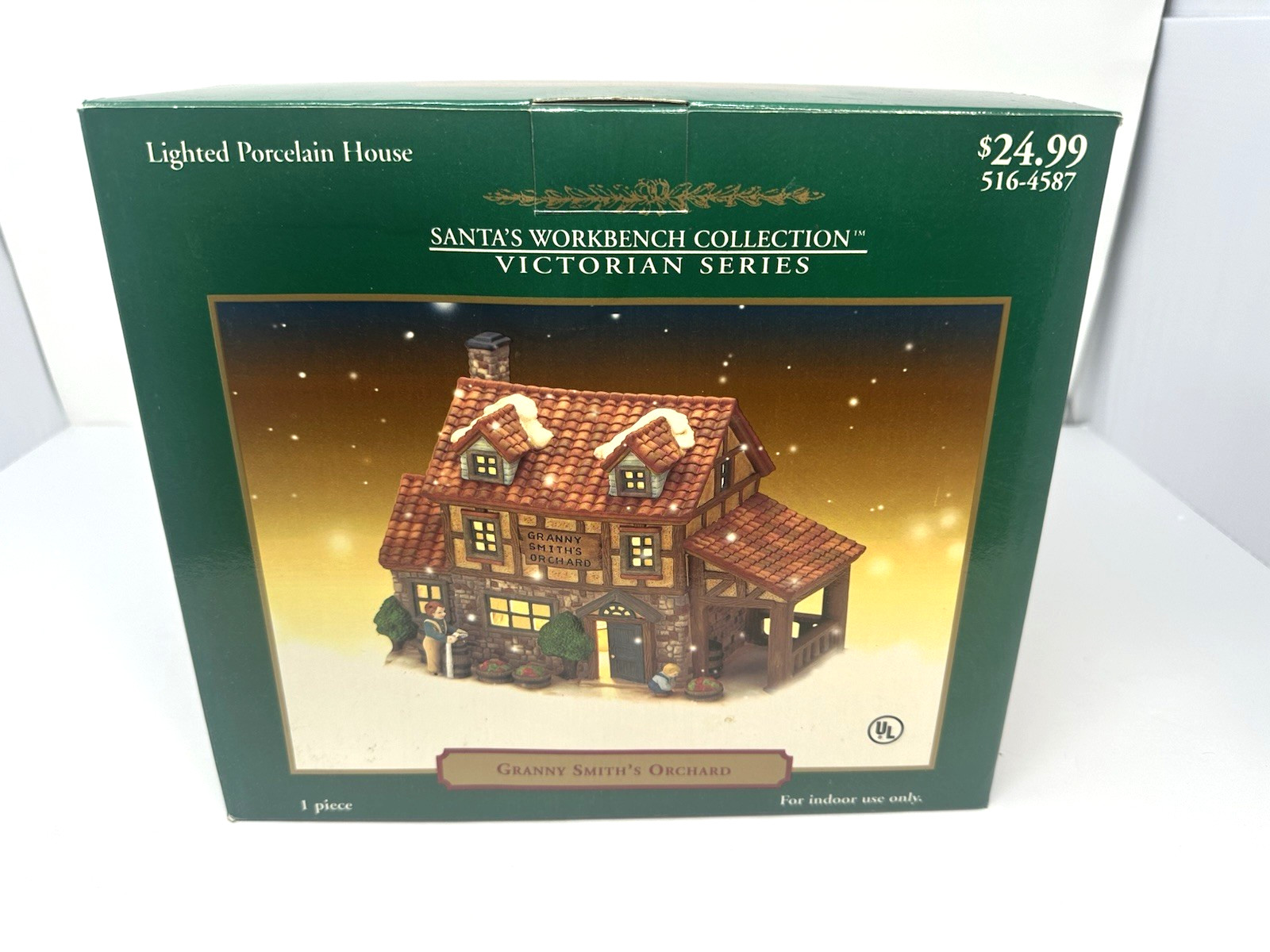 Santas Workbench Granny Smith\'s Orchard Lighted Porcelain House Victorian Series