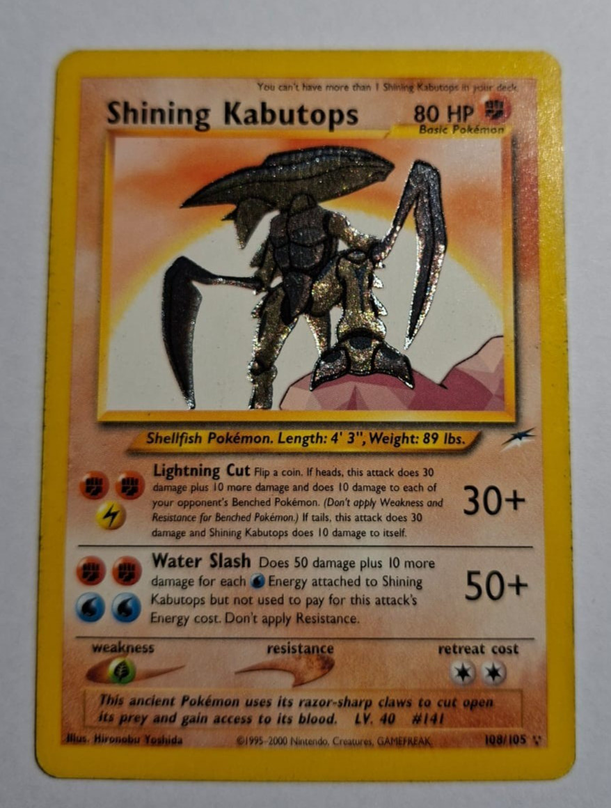 Pokemon TCG Shining Kabutops 108/105 Neo Destiny Holo Unlimited Secret Rare 200